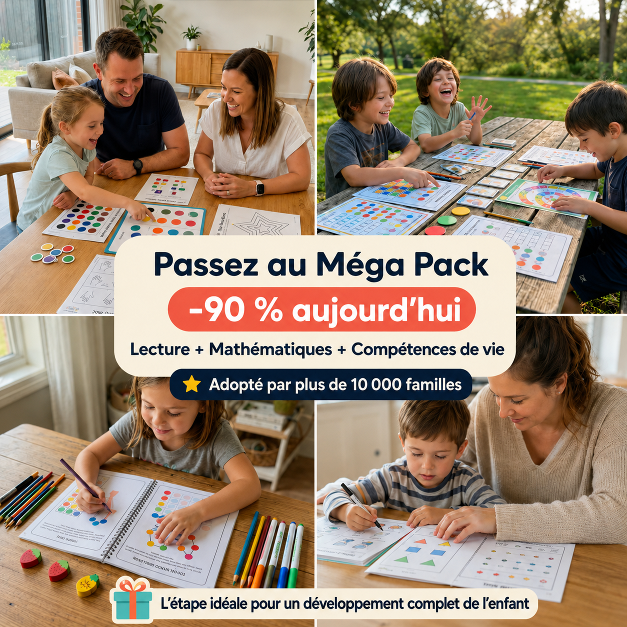 Pack d'apprentissage intensif NeuroKids™ : Mathématiques, lecture et compétences de vie